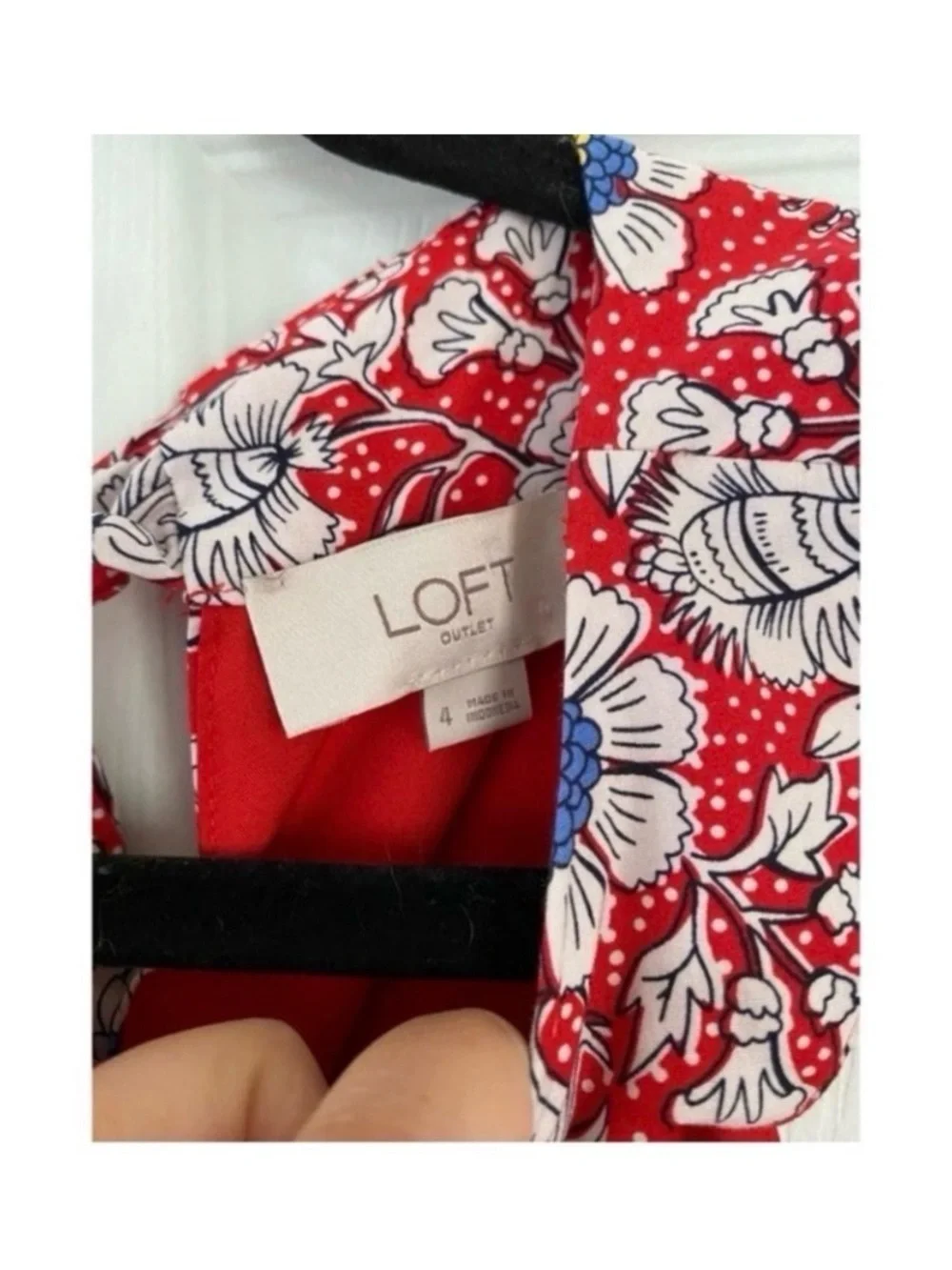 LOFT RED FLORAL PRINT HALTER JUMPSUIT - Picture 7 of 8
